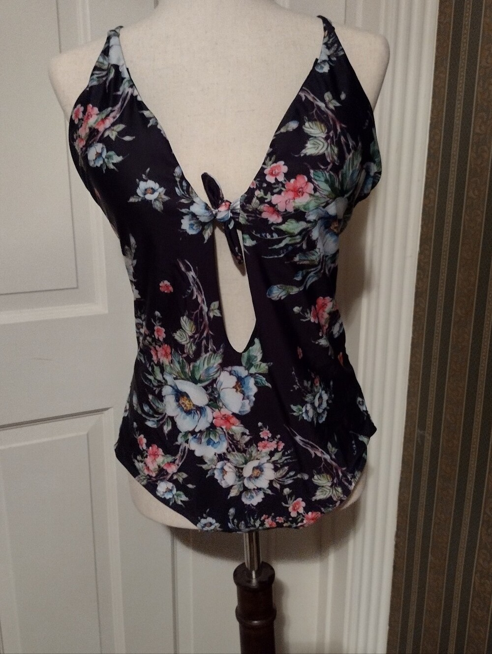Black Floral One-piece Swimsuit